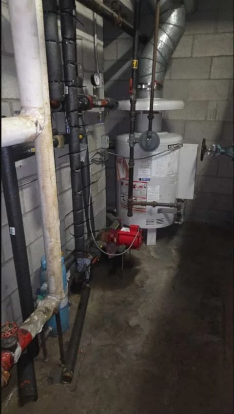 Domestic hot-water boiler and circulation equipment during planned maintenance