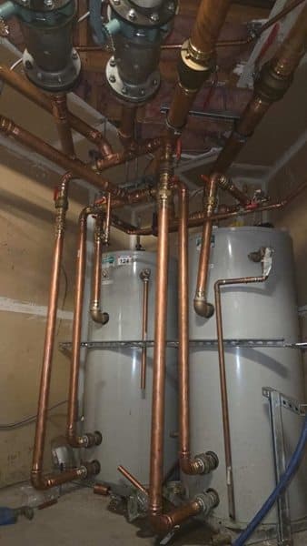 New copper pipework between two domestic hot-water tanks